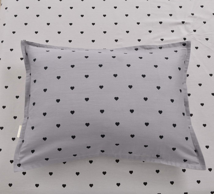 Лайки (серый) Комплект постельного белья сатин Евро 4н