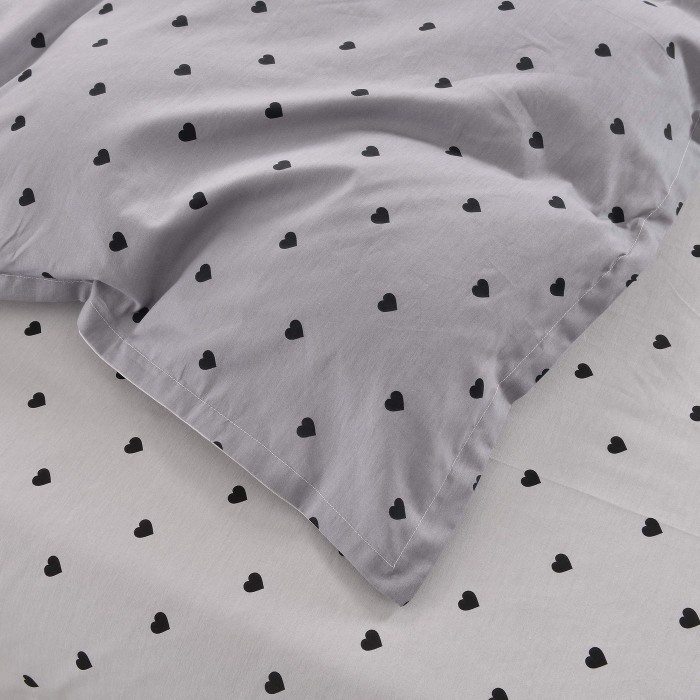 Лайки (серый) Комплект постельного белья сатин Евро 4н