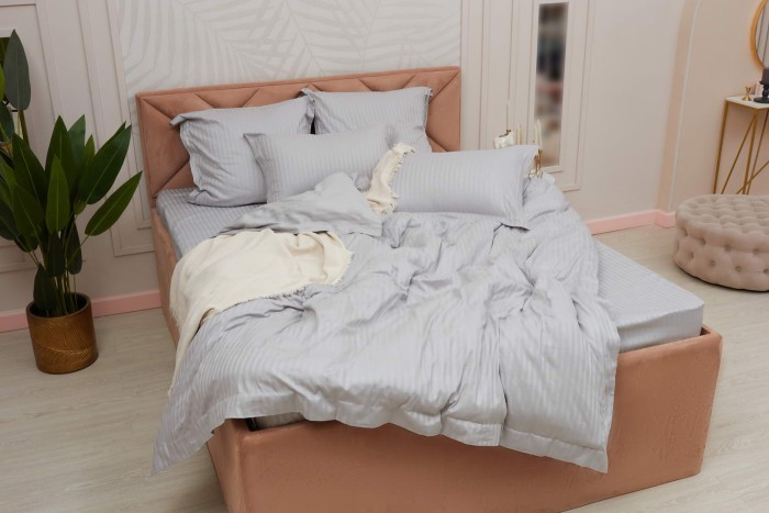 Моне (серый) страйп сатин 7Е