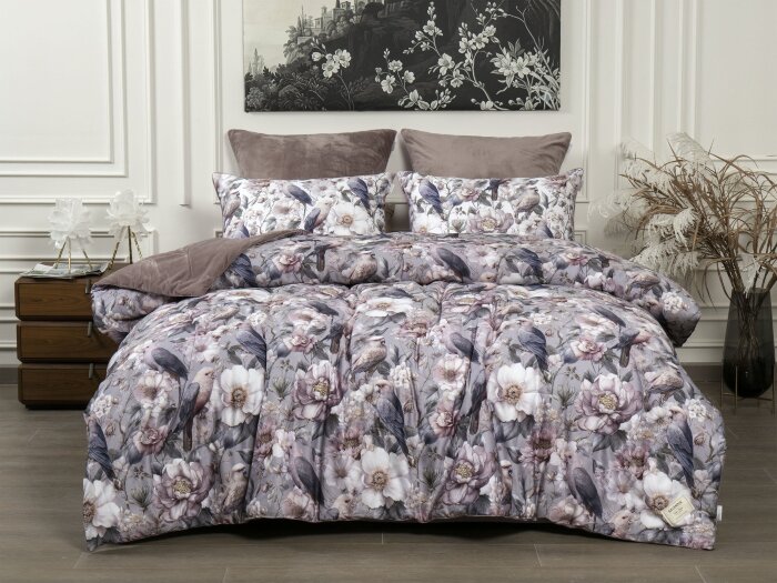 Комплекты для сна Амели (капучино лавандовое серебро) ABC Egypt Cotton Tencel Евро