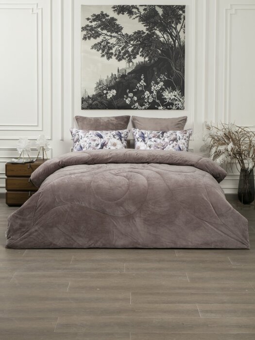 Комплекты для сна Амели (капучино лавандовое серебро) ABC Egypt Cotton Tencel Евро