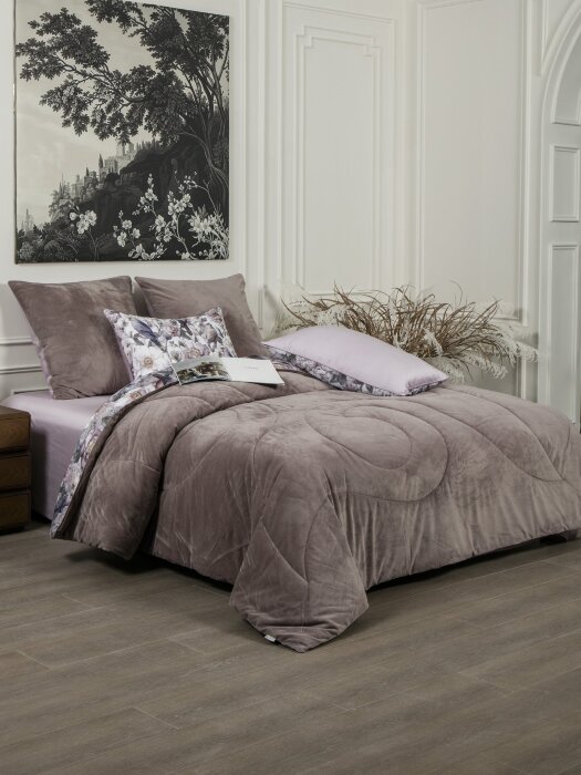 Комплекты для сна Амели (капучино лавандовое серебро) ABC Egypt Cotton Tencel Евро