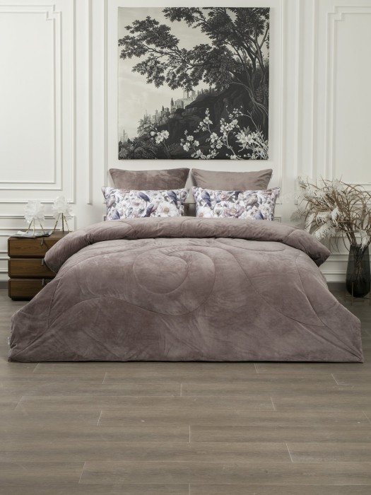 Комплекты для сна Амели (капучино лавандовое серебро) ABC Egypt Cotton Tencel Евро