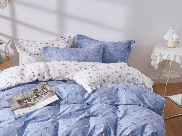 Комплект с летним одеялом полуторный из печатного сатина 160х220 см, 2170-OSPS