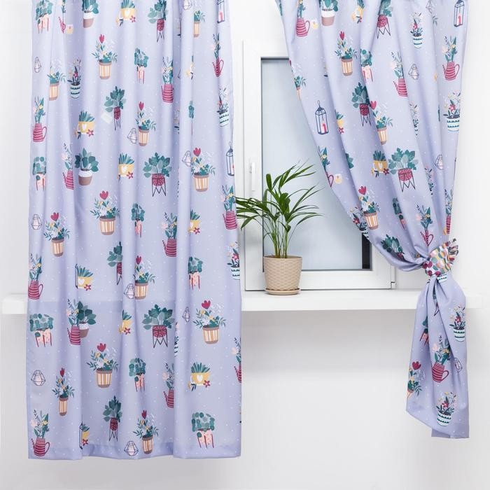 Комплект штор д/кухни с подхватами Этель "Hygge" 145х180см-2 шт.,100% п/э