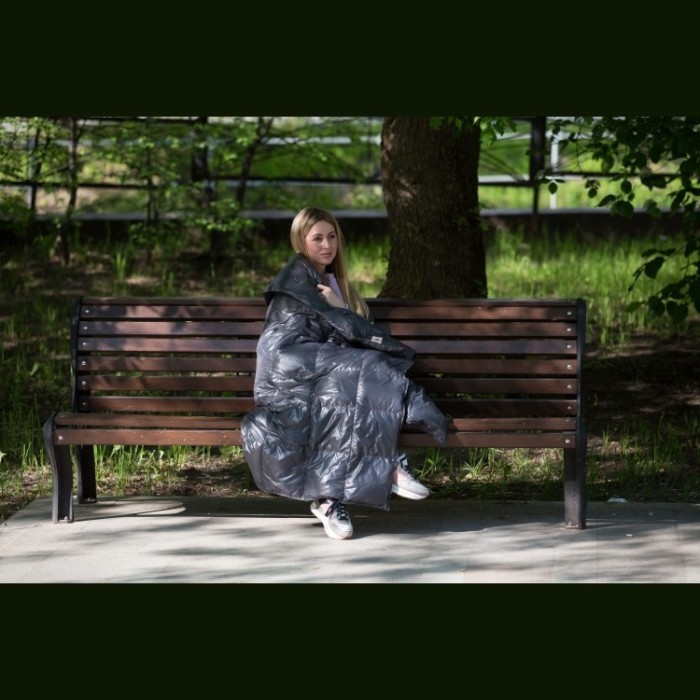 Дорожный плед - одеяло пуховый Travel Plaid Grass Graphite 140х200