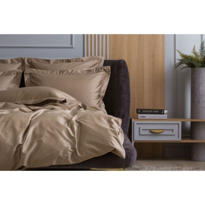 Простыня на резинке Caramel Beige Allure Grass 160х200x40