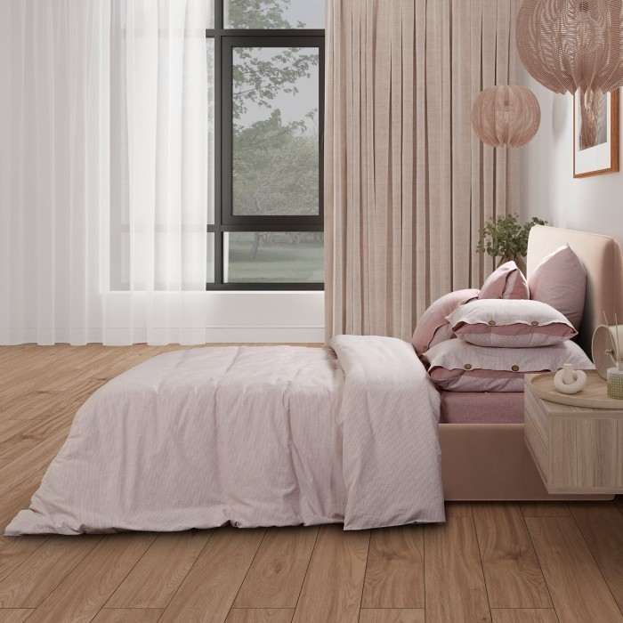 Постельное бельё Sharmes  "Rustic stripe" евро макси (розовый )