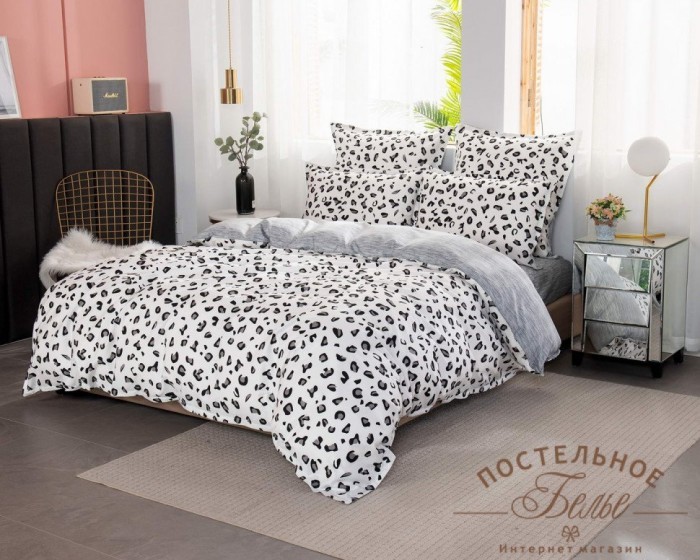 Табио черно-белый Комплект постельного белья сатин 7Е