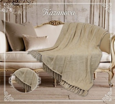 Плед Казанова Плед "Маронти" крем-брюле жаккард/кисточки 210х230 SR56-266-2.1