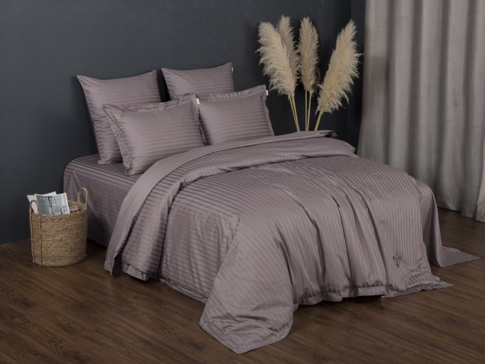 Комплекты постельного белья Stripe Royal (капучино) Евро