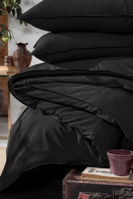 Постельное Белье Arya Natural Stone Washed 200x220 Черный