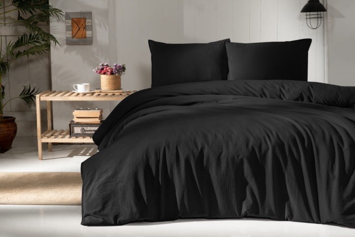 Постельное Белье Arya Natural Stone Washed 200x220 Черный