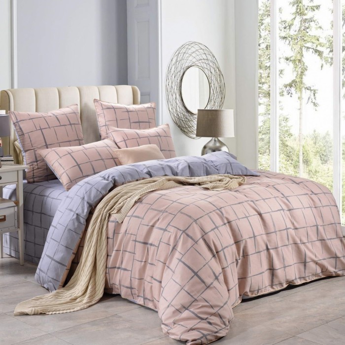 Феофан (розовый) Комплект постельного белья сатин Евро 4н