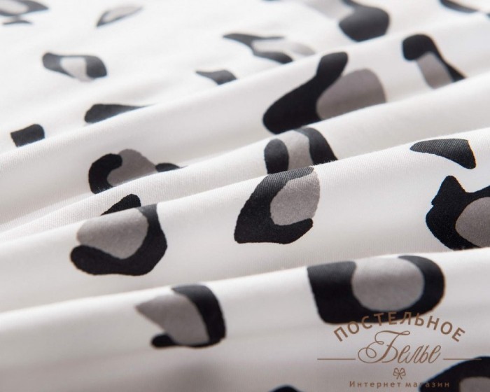 Табио черно-белый Комплект постельного белья сатин Евро 4н