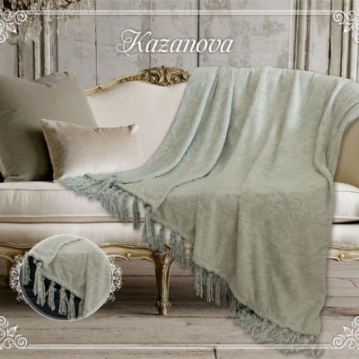 Плед Казанова Плед &quot;Феличе&quot; мави жаккард/кисточки 210х230 SR56-267-2.1