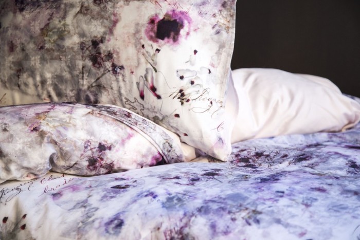 NASRIN Постельное белье пудра-лиловый, сатин, 200ТС, 100% хлопок, цифровая печать, полуторное