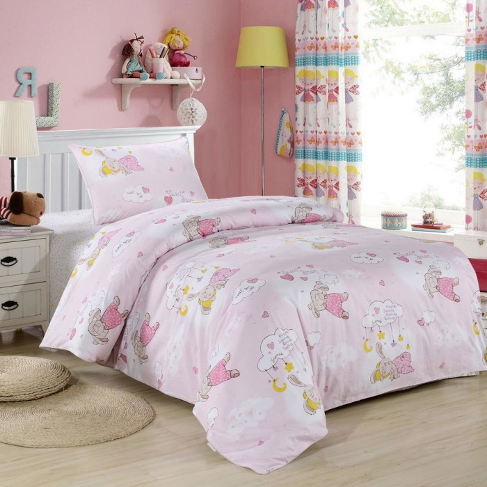 Веселый Кролик (розовый) Комплект Детского Постельного Белья