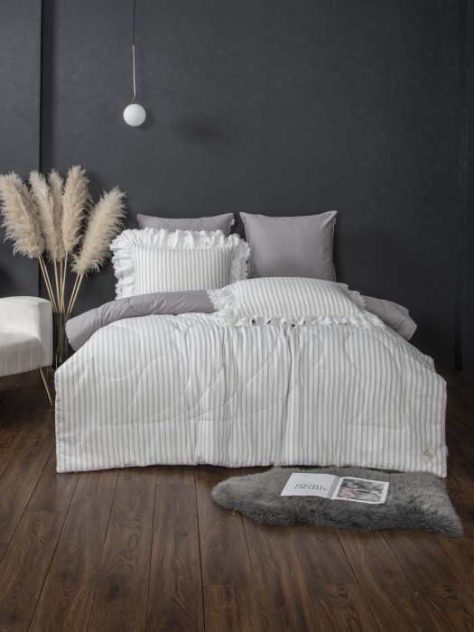 Комплекты для сна Stripe Muslin lace (серебро платина) Евро