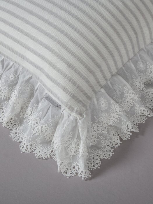 Комплекты для сна Stripe Muslin lace (серебро платина) Евро