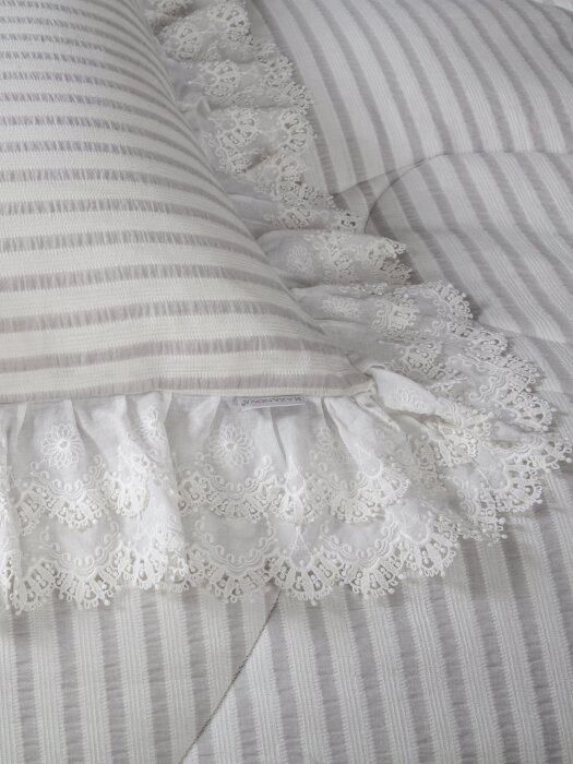 Комплекты для сна Stripe Muslin lace (серебро платина) Евро