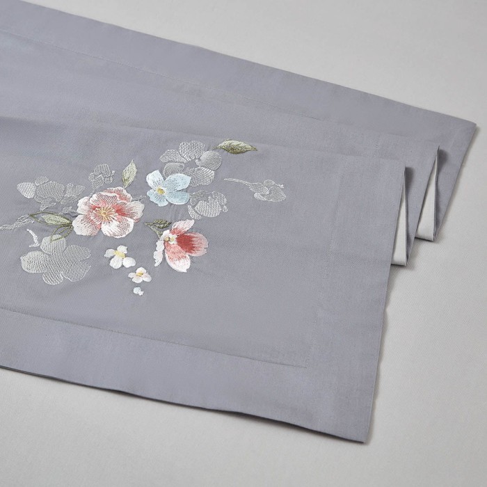 Постельное Белье Arya Deluxia Сатин С Вышивкой 2 Сп. Emma Серый