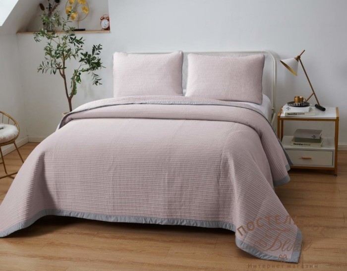 Марисоль покрывало пепельно-розовое 160х220