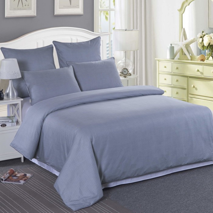 Нитрон (серый)-Тюдор Комплект постельного белья сатин Евро 4н