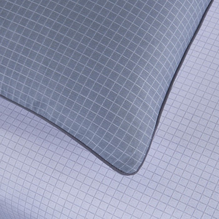 Нитрон (серый)-Тюдор Комплект постельного белья сатин Евро 4н