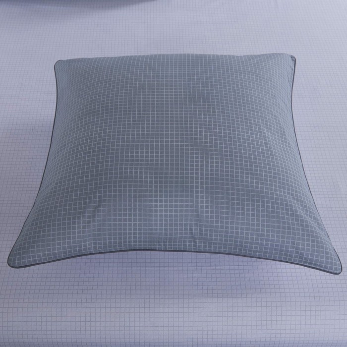 Нитрон (серый)-Тюдор Комплект постельного белья сатин Евро 4н