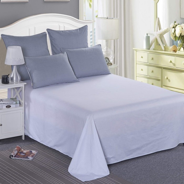 Нитрон (серый)-Тюдор Комплект постельного белья сатин Евро 4н