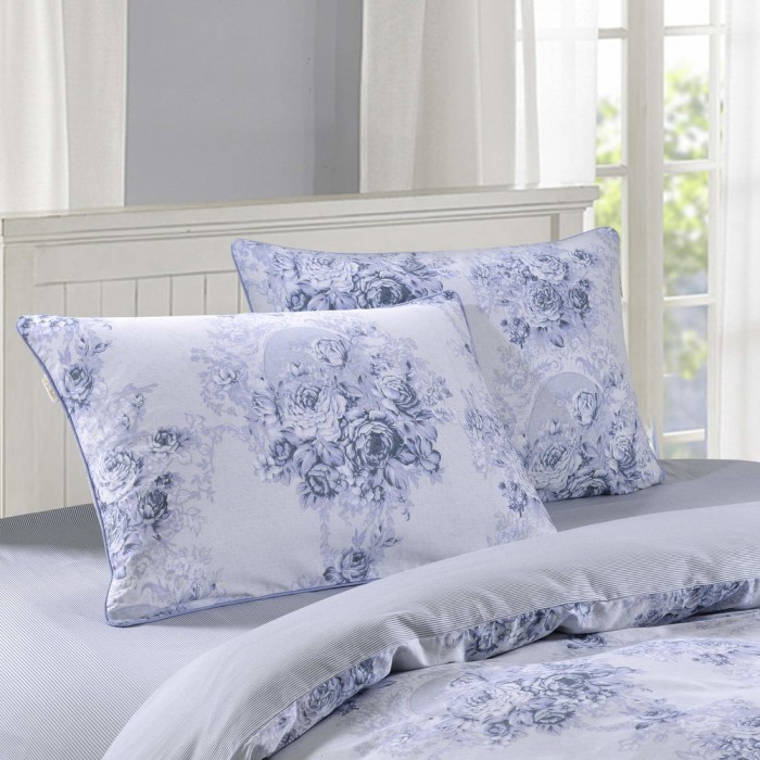 Аверия (голубая) Комплект постельного белья сатин Евро 4н