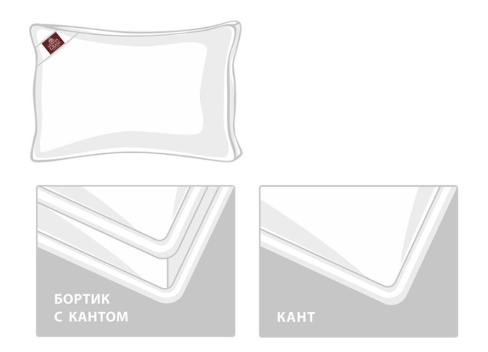 Подушка QUEEN DOWN GRASS средняя c бортиком 60х80