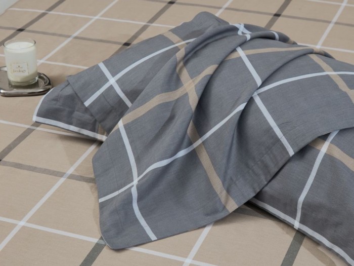 Комплект с летним одеялом полуторный из печатного сатина 160х220 см, 2172-OSPS