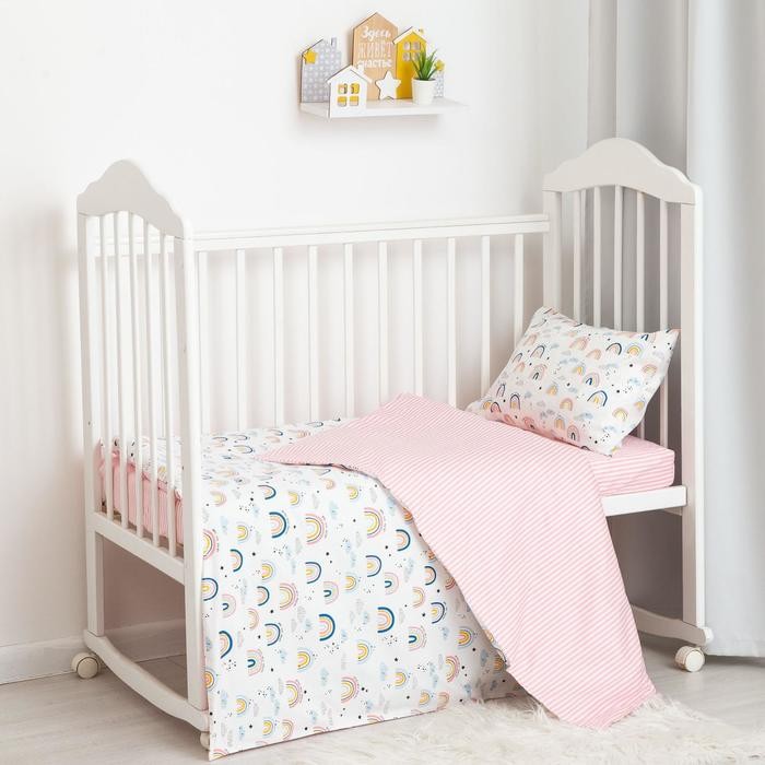 Постельное белье беби LoveLife «Сute rainbow» 112*147 см, 60*120+20 см, 40*60 см