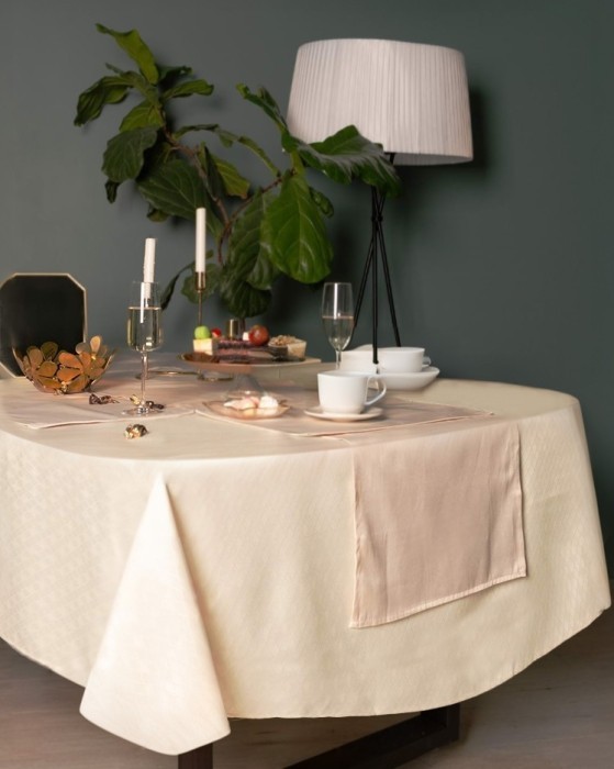 Катрин кремовая Скатерть круглая 160см