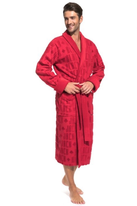 Стильный махровый халат Black Jack (PM France 937) красный