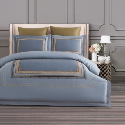 Постельное белье Arya Diamond сатин 2 Сп. 200x220 Nuit Синий, коричневый