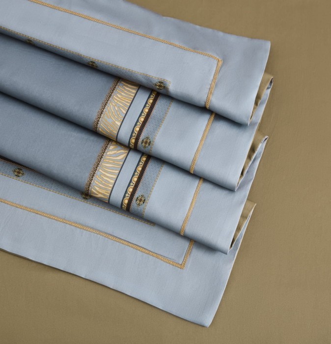 Постельное белье Arya Diamond сатин 2 Сп. 200x220 Nuit Синий, коричневый