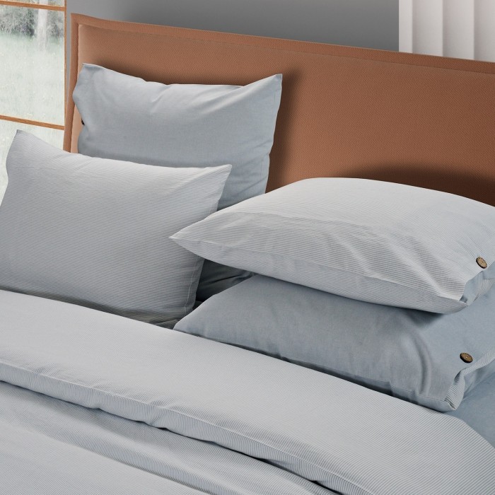 Набор их 2-х навоочек "Rustic stripe", 70х70 (голубой)