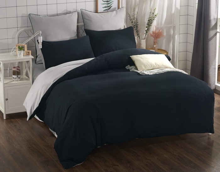 Элегант (черный) Евро Комплект постельного белья 4н