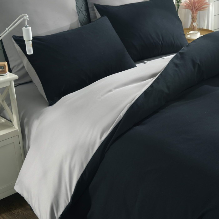 Элегант (черный) Евро Комплект постельного белья 4н