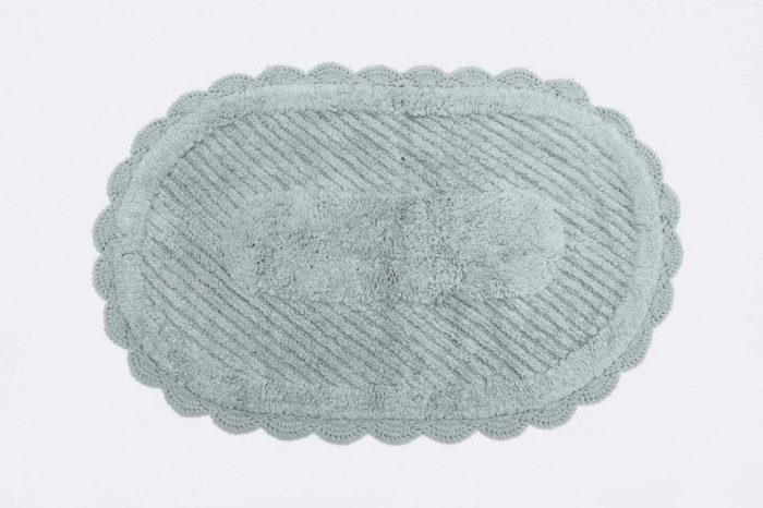 LAURA (голубой) Набор ков. для ванной кружевной 60х100 и 50х70