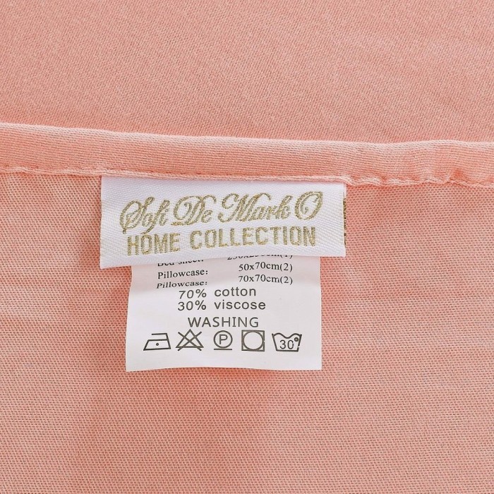 Тиана (персик) Комплект постельного белья жатка Евро 4н