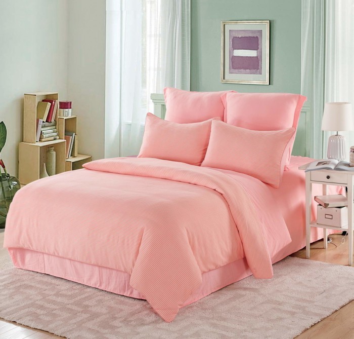 Тиана (персик) Комплект постельного белья жатка Евро 4н