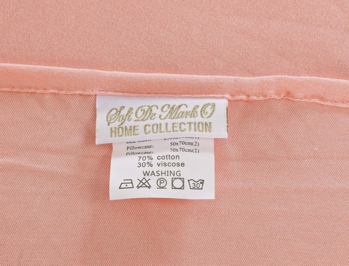 Тиана (персик) Комплект постельного белья жатка Евро 4н