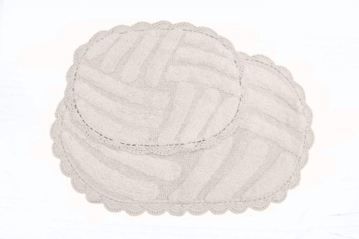 NANCY беж Набор ков. для ванной кружевной 60х100 и 50х70