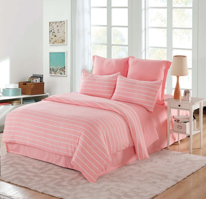 Тиана (розовый) Комплект постельного белья жатка Евро 4н